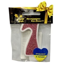 Аксесуари для свят - Свічка Party House Цифра 7 рожева (4823848300370)