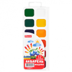 Канцтовары - Краски акварельные медовые 1 Сентября 12 цветов (110271) Канцтовары - Краски акварельные медовые 1 Сентября 12 цветов (110271)