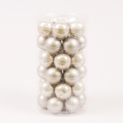 Аксесуари для свят - Кульки скляні Flora D 3,8 см 36 шт Сірий (44564) (MR62923)