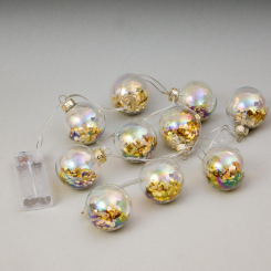 Аксесуари для свят - Гірлянда Elso Золоті кульки 1 м Теплий білий (6000-017) (MR35102)