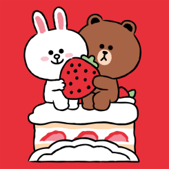 Товары для рисования - ​Картина по номерам Santi Лайн Фрэндс Кони, Браун и клубничный тортик 25 х 25 см (955035)