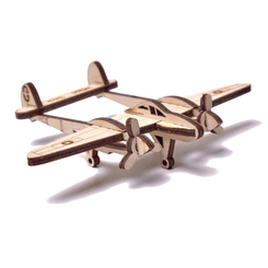 3D-пазли - Тривимірний пазл Wood trick Літак лайтнінг механічний (000W13)