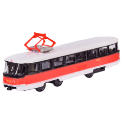 Транспорт и спецтехника - Автомодель Автопром Трамвай красно-черный (6411ABD/3)