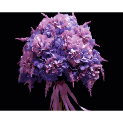 Товары для рисования - Картина по номерам Strateg Розовая глициния на черном фоне 40 х 50 см (AH1253)