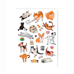 Косметика - Набор тату для тела Tattooshka Котики и собачки (LB-145)