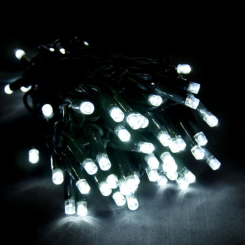 Аксессуары для праздников - Светодиодная гирлянда Led на 100 светодиодов 8 м зеленый провод Белая (446858073)