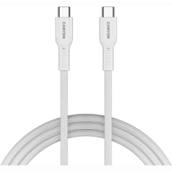 Павербанки - ​Кабель Canyon OnWire 60CL C-C 60W COLOR Braided 1 м White (CND-CCAP60AB10W)