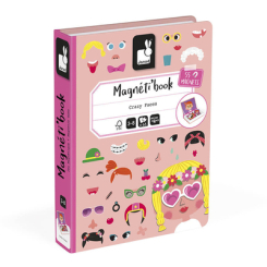 Навчальні іграшки - Магнітна книга Janod Смішні обличчя — дівчинка (J02717)