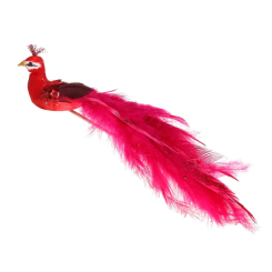 Аксесуари для свят - Декоративний птах BonaDi 24 см Червоний (117-540) (MR62186)