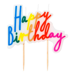 Аксесуари для свят - Свічка для торта Talking tables З Днем народження (RAIN-CANDLE-HB-LRG) (5052715110319)