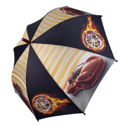 Зонты и дождевики - Детский зонтик для мальчиков SL Гонки Черно-оранжевый (18104-4)