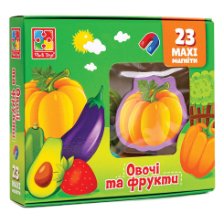 Розвивальні іграшки - Набір магнітів Vladi Toys Овочі та фрукти (VT3106-28)