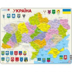Пазли - Пазли Рамка-вкладиш LARSEN Мапа України - політична(K57)