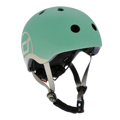 Защитное снаряжение - Детский шлем Scoot & Ride Серо-зеленый 51-55 см с фонариком (SR-190605-FOREST)
