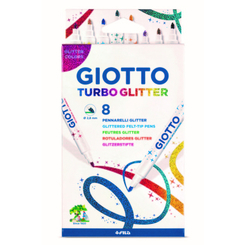 Канцтовари - Фломастери кольорові Giotto Turbo Glitter 8 шт (425800)