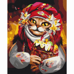 Товари для малювання - Картина за номерами Brushme Великодня киця (BS53428)