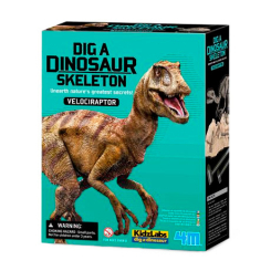 Научные игры, фокусы и опыты - Набор для исследования 4M Скелет велоцираптора (00-13234)