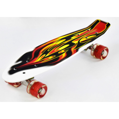 Пенніборди - Скейт Пенні борд з PU колесами, що світяться Best Board Flames Різнокольоровий (74548)