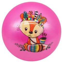 Для пляжу і плавання - М'яч гумовий Тварини рожевий 23 см MIC (BT-PB-0172) (214938)
