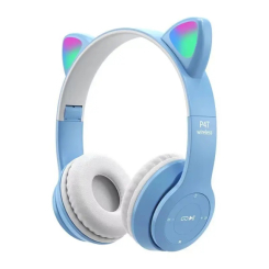Портативные колонки и наушники - Наушники Bluetooth CAT Ear P47M LED- голубой (755486)
