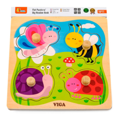 Развивающие игрушки - Пазл-вкладыш Viga Toys Насекомые (50131)