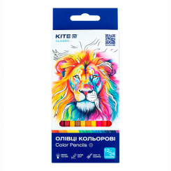 Канцтовари - Олівці кольорові Kite Classic двосторонні 12 кольорів (K-054)