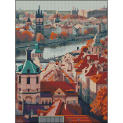 Мозаїка - Алмазна картина Strateg Ранкове місто 30 х 40 см (FZ3040-26)