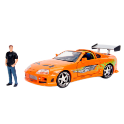 Автомодели - ​Автомодель Jada Форсаж Тойота Супра 1995 с фигуркой Брайана оранжевая (9330738314R00)