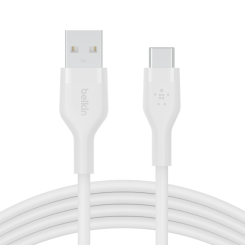 Павербанки - ​Кабель Belkin USB-A > USB-C зарядка/синхронизация Belkin 15Вт Type-C силиконовый с клипсой белый (CAB008BT2MWH)