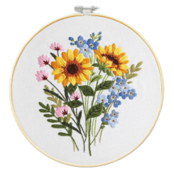 Набори для творчості - Набір для вишивки гладдю Brushme Сонячний букет (EMBR009)