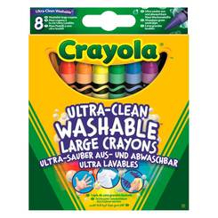 Канцтовари - 8 великих воскових крейд що змиваються Crayola (52-3282)