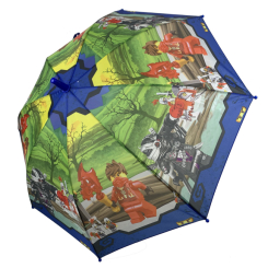 Зонты и дождевики - Детский зонтик для мальчиков  Лего Ниндзяго Paolo Rossi  с синей ручкой  017-5