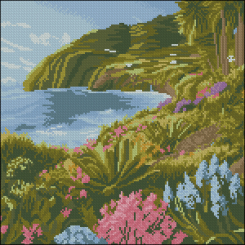 Мозаика - Алмазная картина Strateg Побережье на острове 30 х 30 см (YZ3030-05)