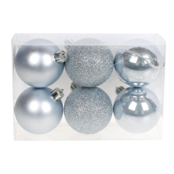 Аксесуари для свят - Куля новорічна BonaDi D-6 см 6 шт Сріблястий (147-804) (MR62568)