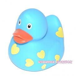 Іграшки для ванни - Гумова іграшка Lilalu Funny Ducks Блакитна качка в сердечках (L1042)