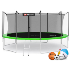 Игровые комплексы, качели, горки - Батут Hop-Sport 16ft 488cm зеленый с внутренней сеткой (182)