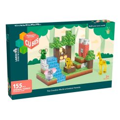 Магнитные конструкторы - Конструктор My World Магнитные блоки с животными 155 деталей (CJ-4539683)