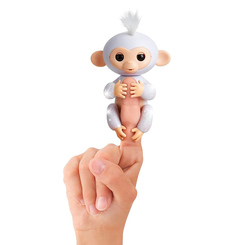 Фігурки тварин - Інтерактивна іграшка Fingerlings Мавпочка Цукрик біла 12 см (W3760/3763)