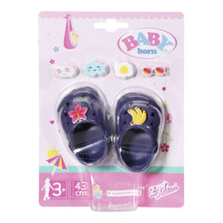 Одежда и аксессуары - Обувь для куклы Baby born Праздничные сандалии со значками синие (828311-2)