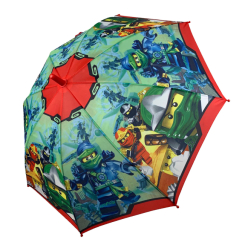 Зонты и дождевики - Детский зонтик для мальчиков Flagman Лего Ниндзяго Голубой (017-2)