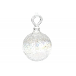Аксессуары для праздников - Елочный шар BonaDi 10 см Белый (NY15-981) (MR63009)