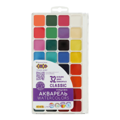 Краски акварельные медовые ZiBi Kids line Classic 32 цвета (ZB.6574)
