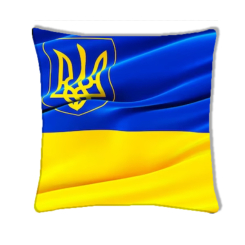 Подушки - Подушка с принтом Подушковик “Флаг Украины” 32х32 см Желто-синий (hub_irf02e)