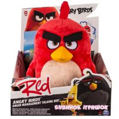 Персонажі мультфільмів - М’яка іграшка Spin Master Angry Birds Ред зі звуковими ефектами (SM90511)