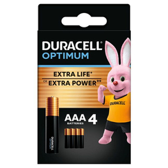 Аккумуляторы и батарейки - ​Батарейки алкалиновые Duracell Optimum AAA CEE GEN3 4 штуки (5000394158726)