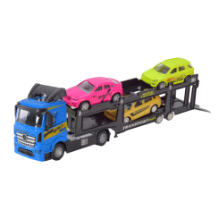 Транспорт и спецтехника - Игровой набор Автопром Трейлер с машинками синий (AP7510/3)