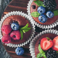 Мозаика - Алмазная картина Strateg Кексы с ягодами 30 х 30 см (4823113868970/9HEE16351)