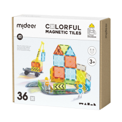Магнитные конструкторы - Магнитный конструктор Mideer Colorful tiles Little architect 36 деталей (MD4289)