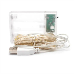 Аксесуари для свят - Гірлянда Hoz Роса на батареях + USB 100 LED 10 м Холодний білий (MR66570) (MR66571)