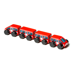 Машинки для малышей - Деревянный поезд Cubika Экспресс на магнитах (15108)